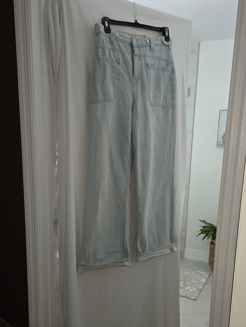 We The Free Palmer Light Blue High-Rise Wide Leg Jeans